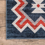 Jayde Machine Washable Southwestern Diamond Area Rug