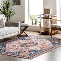 Nevaeh Machine Washable Bohemian Medallion Area Rug