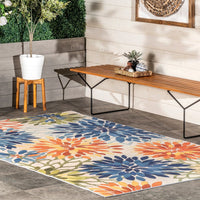 Rosana Floral Machine Washable Indoor/Outdoor Area Rug