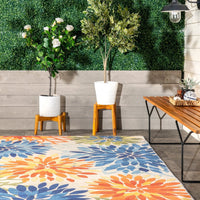 Rosana Floral Machine Washable Indoor/Outdoor Area Rug