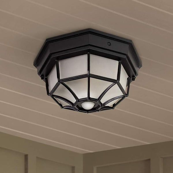 Outdoor motion ceiling light outlet