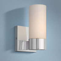 Opal Glass 7 3/4" High Chrome Wall Sconce