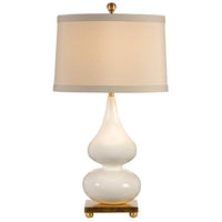 White Pinched Porcelain Vase Table Lamp