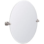 Gatco Jewel Satin Nickel 24" x 26 1/2" Oval Tilt Wall Mirror