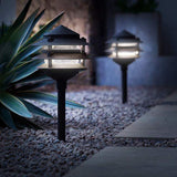 Pagoda Black 9-Piece LED Complete Outdoor Landscape Lighting Set