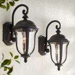 Park Sienna 16 3/4" High Black Outdoor Wall Light Set of 2