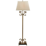 Port 68 Whitney Aged Brass Greek Key Metal Stem Floor Lamp