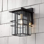 Possini Euro Arley 16" High Black Outdoor Wall Light