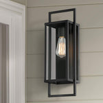 Possini Euro Jericho 19" High Black Modern Outdoor Wall Light