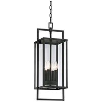 Possini Euro Jericho 24 1/4" High Black 4-Light Outdoor Hanging Light