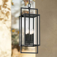 Possini Euro Jericho 24 1/4" High Black 4-Light Outdoor Hanging Light