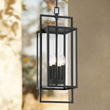 Possini Euro Jericho 24 1/4" High Black 4-Light Outdoor Hanging Light