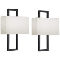 Possini Euro Modena 15 1/2" High Black Wall Sconce Set of 2