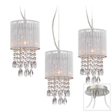Possini Euro Silver Line Brushed Nickel 3-Light Swag Pendant