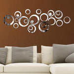 Circle Mirror Art Wall Decal Stickers