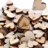 Mixed Rustic Wooden Heart Shaped - 100pcs