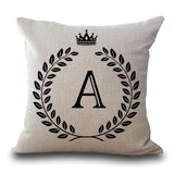 Crown Letter Throw Pillow Cushion Covers