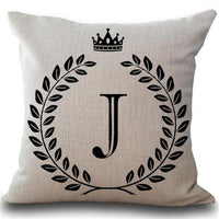 Crown Letter Throw Pillow Cushion Covers