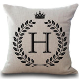 Crown Letter Throw Pillow Cushion Covers