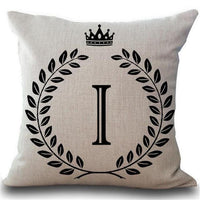 Crown Letter Throw Pillow Cushion Covers