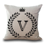 Crown Letter Throw Pillow Cushion Covers