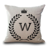 Crown Letter Throw Pillow Cushion Covers