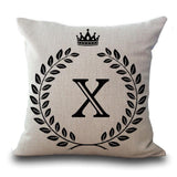 Crown Letter Throw Pillow Cushion Covers