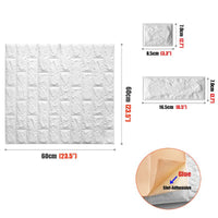 Self Adhesive 3D Wall Brick Stickers - 10 pcs