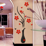 Flower Tree Crystal Acrylic 3D Wall Decal Stickers