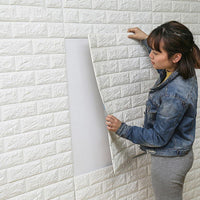 Self Adhesive 3D Wall Brick Stickers - 10 pcs