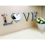 Wedding Love Letters English 3D Decal Mirror Wall Stickers Alphabet Home Decor Logo Fr Wall Home Decoration Acrylic Letter G25