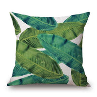 Tropic Tree Green Throw Pillow Covers