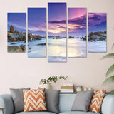 Purple Sky Beach 3D DIY Wall Stickers Self-adhesive Art Mural Decal