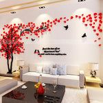 Wall Stickers couple trees Acrylic 3D Self-adhesive Art mural Decal 200x100cm