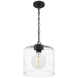 Quoizel Abner 12" Wide Matte Black Mini Pendant