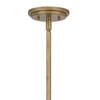 Quoizel Bristol 13" Wide Weathered Brass and Glass Mini Pendant