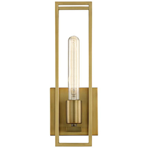 Quoizel Leighton 13 3/4" High Weathered Brass Wall Sconce