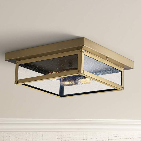Quoizel Westover 12"W Antique Brass Outdoor Ceiling Light