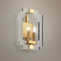 Quorum Broadway 15" High 2-Light Aged Brass Wall Sconce