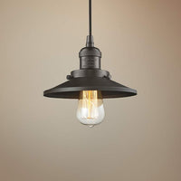 Railroad 8" Wide Oil-Rubbed Mini Pendant