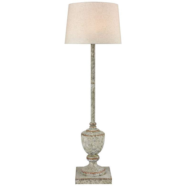 Regus Gray and Antique White Outdoor Floor Lamp
