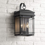 Rotherfield 17" High Textured Black Outdoor Wall Light