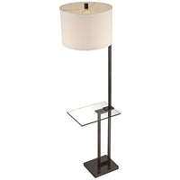 Rudko Bronze Floor Table Lamp with Glass Tray Table