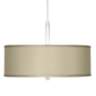 Cream Textured Polyester 16" Wide Pendant Chandelier