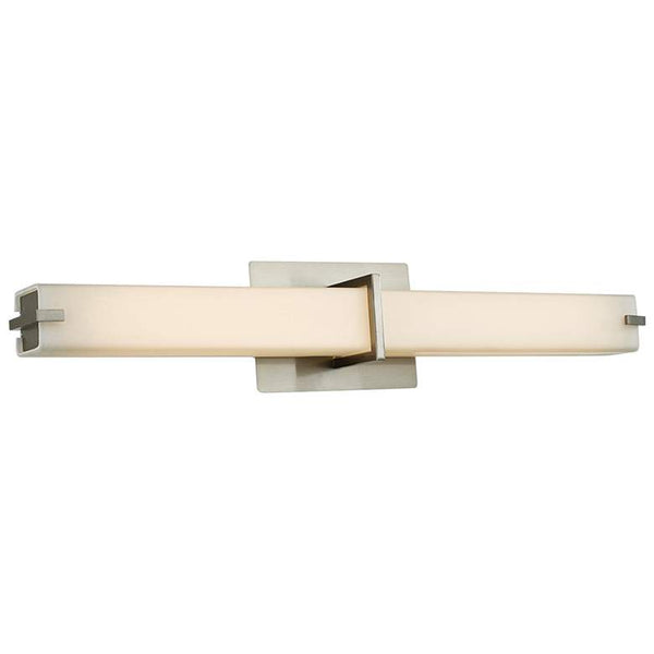 Squire 26 1/4" Wide Brushed Nickel Square Modern LED Bath Light