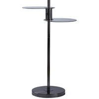 Starr Black Floor Lamp with 2-Tier Swivel Tables and USB Ports