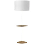 Tablero Aged Brass Shelf Floor Lamp with White Shade