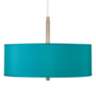 Cream Textured Polyester 16" Wide Pendant Chandelier