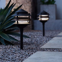 Three-Tier Pagoda 11" High Modern LED Landscape Path Light