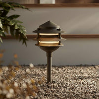 Three-Tier Pagoda 11" High Modern LED Landscape Path Light